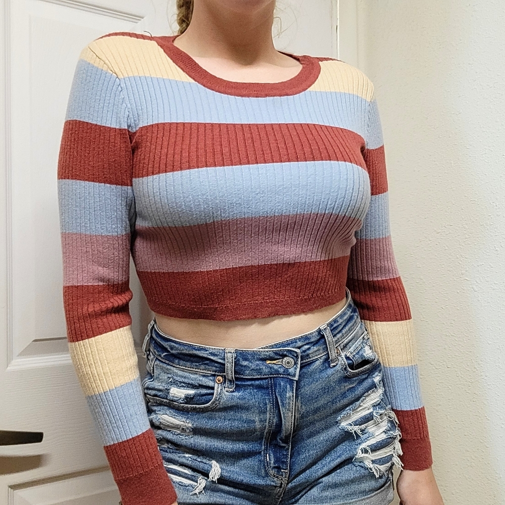 Striped Cropped Sweater